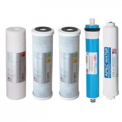 Replacement Water Filters APEC Water Systems Ultimate High Flow W/Upgraded 3/8 In. Output Reverse Osmosis System 50 GPD Stage 1-5 Replacement Water Filter Cartridge
