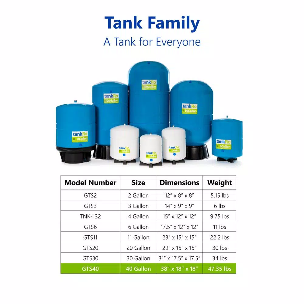Water Filter Parts Express Water TankRO β RO Water Filtration System Expansion Tank β 40 Gallon Water Capacity β Reverse Osmosis Storage Pressure Tank - Image 6