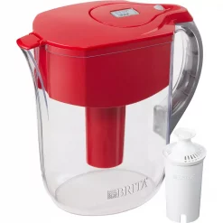 Water Filter Pitchers Brita 10-Cup Large Water Filter Pitcher In Red, BPA Free