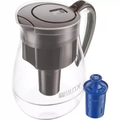 Water Filter Pitchers Brita Monterey 10-Cup Water Filter Pitcher In Black With Longlast Water Filter, BPA Free