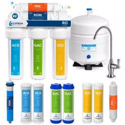 Water Filtration Systems Express Water Express Water Reverse Osmosis 5 Stage Water Filtration System – NSF Certified – Faucet, Tank And 4 Filters – 50 GPD