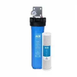 Water Filtration Systems Express Water Whole House 1-Stage Water Filtration System – Charcoal Carbon Filter With Pressure Gauge, Easy Release, 1 In. Connection