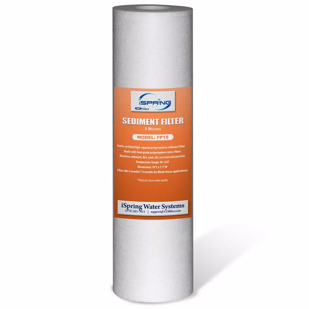 Water Filtration Systems ISPRING 5 Micron 15000 Gal. 10 In. X 2.5 In. Universal Sediment Filter Cartridges In Multi Layer