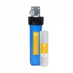 Water Filtration Systems Express Water 1-Stage Whole House Water Filtration System – Sediment Filter – Includes Pressure Gauge, Easy Release, 1 In. Connections