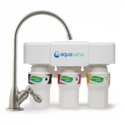 Water Filtration Systems Aquasana 3-Stage Max Flow Under Counter Water Filtration System With Faucet In Brushed Nickel