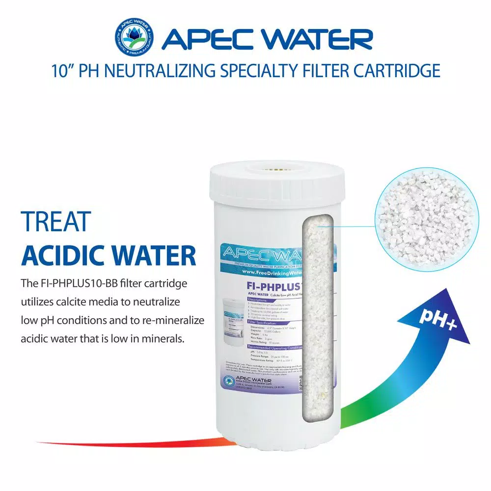Water Filtration Systems APEC Water Systems 10 In. Big Blue Specialty Calcite Low PH Neutralizing Replacement Water Filter Cartridge - Image 2