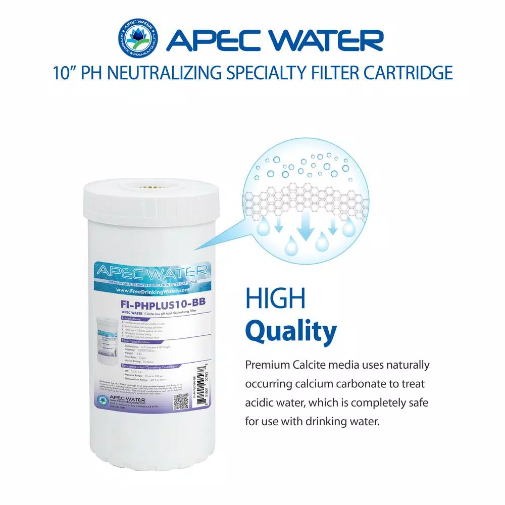 Water Filtration Systems APEC Water Systems 10 In. Big Blue Specialty Calcite Low PH Neutralizing Replacement Water Filter Cartridge - Image 3