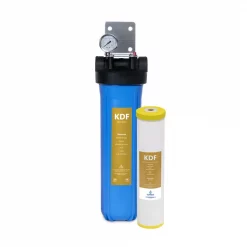 Water Filtration Systems Express Water Whole House 1-Stage Water Filtration System – Heavy Metal KDF Filter – Pressure Gauge, Easy Release, 1 In. Connections