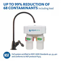 Water Filtration Systems Aquasana 2-Stage Under Counter Water Filtration System With Oil Rubbed Bronze Faucet