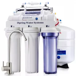 Water Filtration Systems ISPRING RCC7U 6-Stage With UV Water Filter 75GPD Under Sink Reverse Osmosis Drinking Water Filtration System