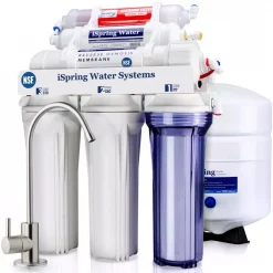 Water Filtration Systems ISPRING 6-Stage Under Sink Reverse Osmosis Drinking Water Filter System With Alkaline Remineralization, NSF Certified
