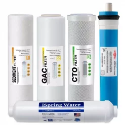 Water Filtration Systems ISPRING Universal 5-Stage Reverse Osmosis 1-Year Replacement Water Filter Pack Set With 100 GPD RO Membrane Cartridge