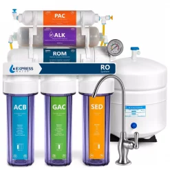 Water Filtration Systems Express Water Reverse Osmosis Alkaline Water Filtration System – 10 Stage RO Water Filter With Faucet And Tank – 100 GPD