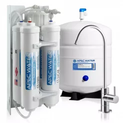 Water Filtration Systems APEC Water Systems Ultimate Compact 4-Stage Under-Sink Reverse Osmosis Drinking Water Filtration System