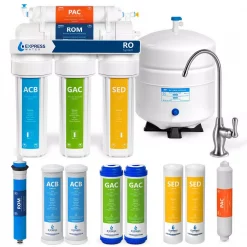 Water Filtration Systems Express Water Express Water Reverse Osmosis 5 Stage Water Filtration System – NSF Certified – Faucet, Tank And 4 Filters – 100 GPD