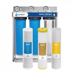 Water Filtration Systems Express Water Express Water 3 Stage Whole House Water Filtration System – Sediment, KDF, Carbon – Includes Pressure Gauges And More