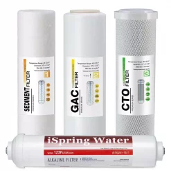 Water Filtration Systems ISPRING 6-Stage Reverse Osmosis RO System 6-Month Replacement Water Filter Cartridge Pack, Sediment, CTO, GAC, Alkaline