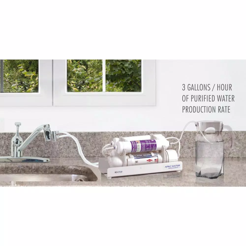 Water Filtration Systems APEC Water Systems Ultimate Alkaline Counter Top Reverse Osmosis Water Filtration System 90 GPD 4-Stage Portable And Installation-Free - Image 7