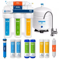 Water Filtration Systems Express Water Reverse Osmosis Water Filtration System 5 Stage RO Filter With Faucet And Tank 4 Free Replacement Filters 50 GPD