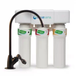 Water Filtration Systems Aquasana 3-Stage Max Flow Under Counter Water Filtration System With Faucet In Oil Rubbed Bronze