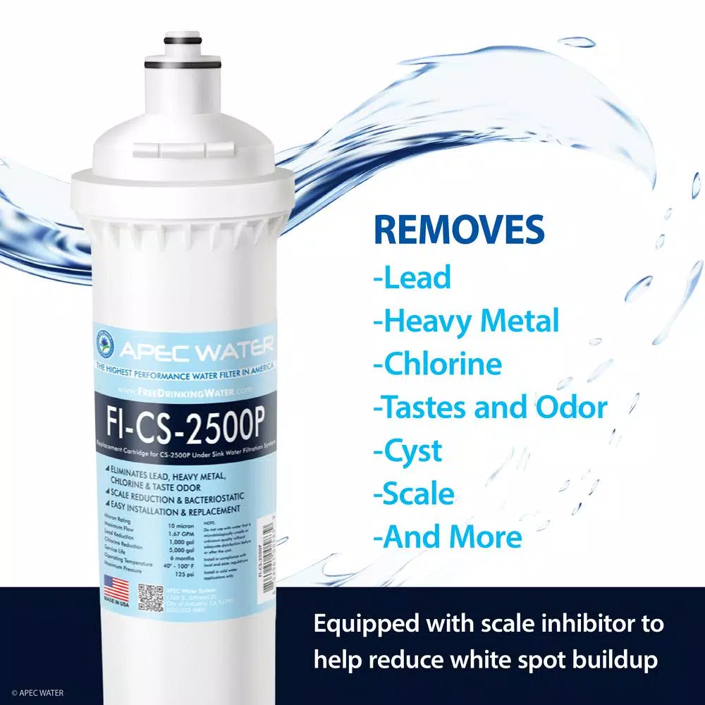 Water Filtration Systems APEC Water Systems CS-Series High Capacity Under-Counter Water Filtration System With Scale Inhibitor - Image 2