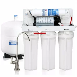 Water Filtration Systems APEC Water Systems Ultimate Electric Pumped Undersink Reverse Osmosis Water Filtration System 50 GPD For Low Pressure Home 0-30 Psi 120V US
