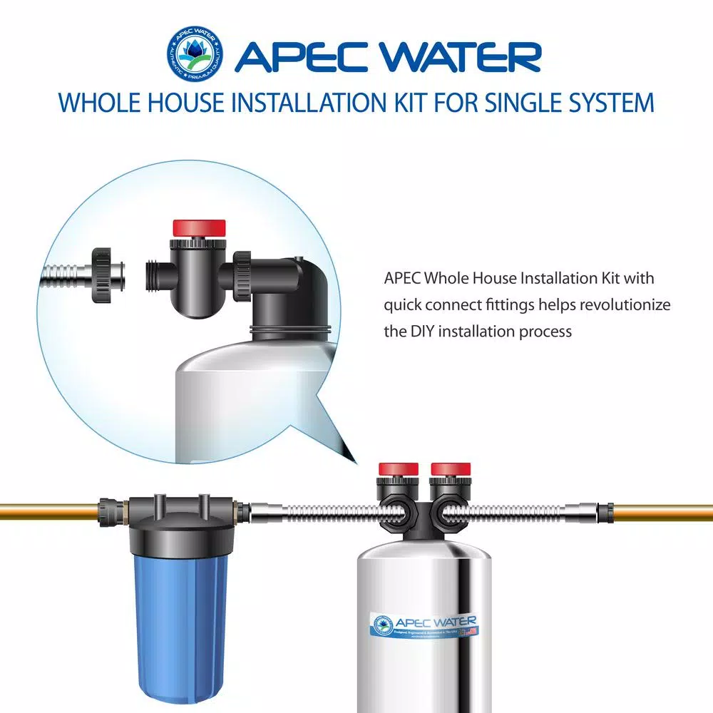 Water Softeners APEC Water Systems APEC Whole House System Single Tank Installation Kit For Water Filter Or Water Softener System - Image 3