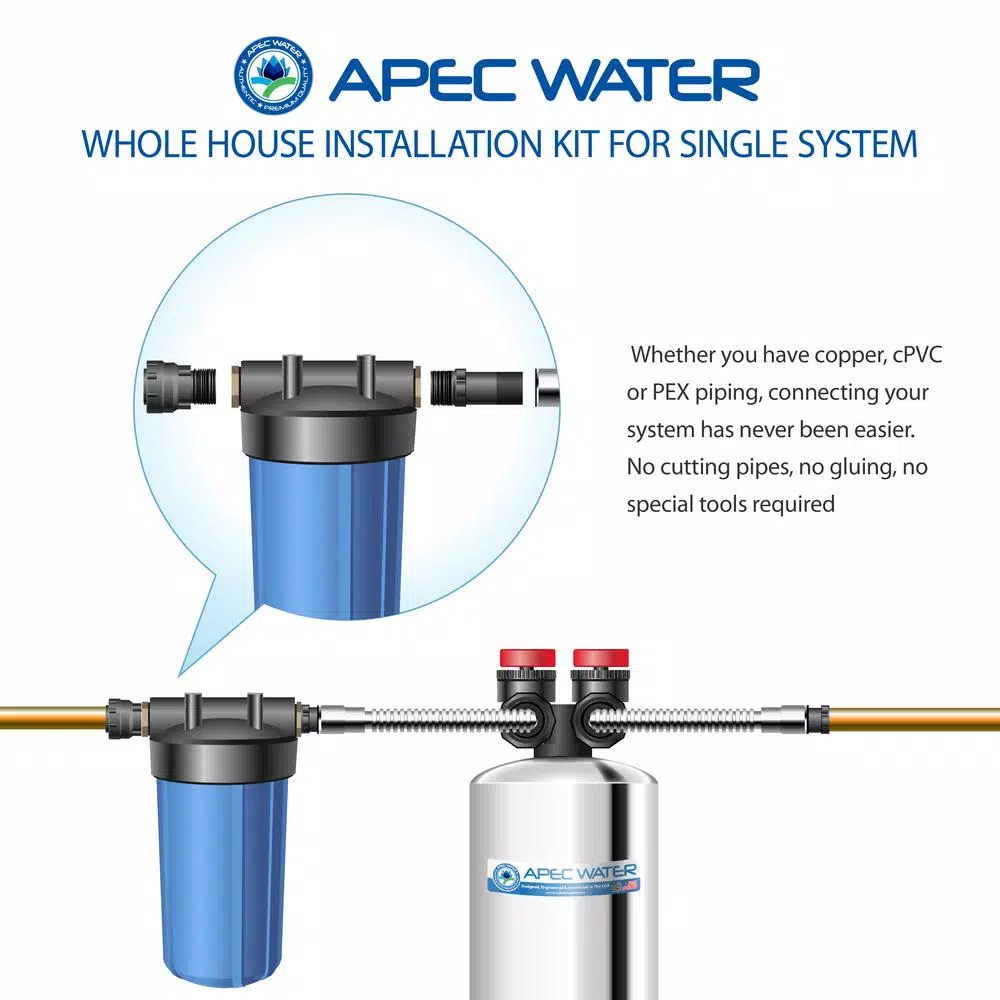 Water Softeners APEC Water Systems APEC Whole House System Single Tank Installation Kit For Water Filter Or Water Softener System - Image 4