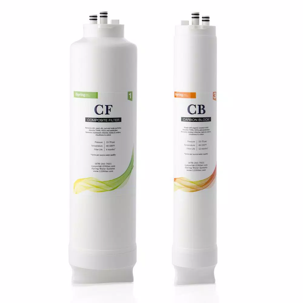 Replacement Water Filters ISPRING 1-Year Reverse Osmosis Replacement Filter Pack For Tankless Water Filtration System