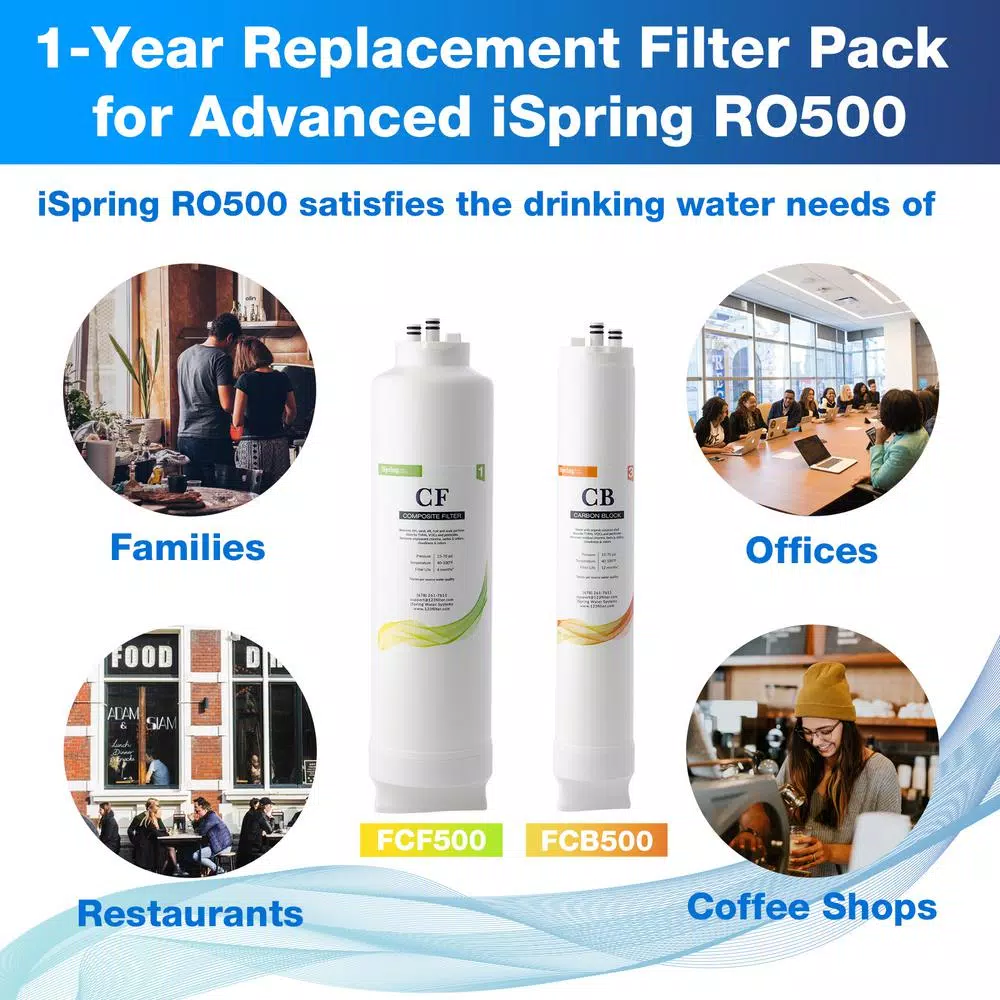 Replacement Water Filters ISPRING 1-Year Reverse Osmosis Replacement Filter Pack For Tankless Water Filtration System - Image 6