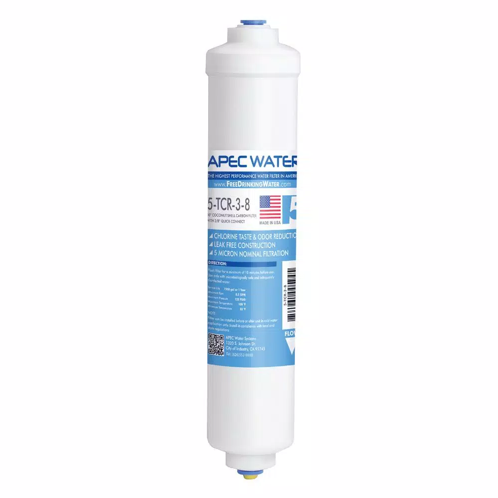 Replacement Water Filters APEC Water Systems Ultimate 10 In. Inline Carbon Filter With 3/8 In. Quick Connect