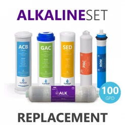 Replacement Water Filters Express Water Express Water – 6 Months Alkaline Reverse Osmosis System Replacement – 6 Filters With 100 GPD RO Membrane – 10 Inch Size