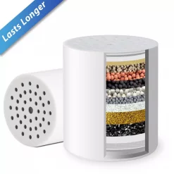 Replacement Water Filters ISPRING Universal 15-Stage Shower Filter Replacement Cartridge, Better Skin, Hair, And Nails, White