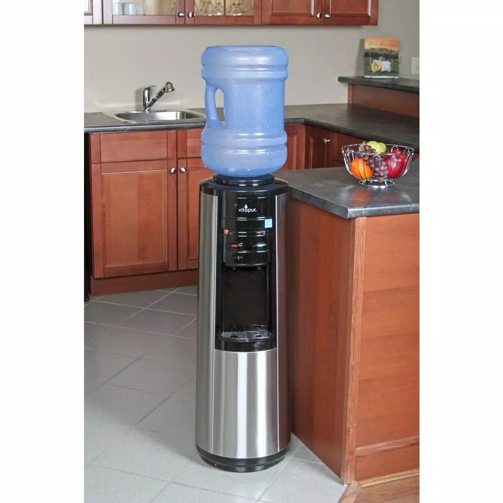 Water Dispensers VITAPUR 3-5 Gal. Hot/Room/Cold Temperature Top Load Water Cooler Dispenser With Kettle Feature In Stainless Steel/Black - Image 9