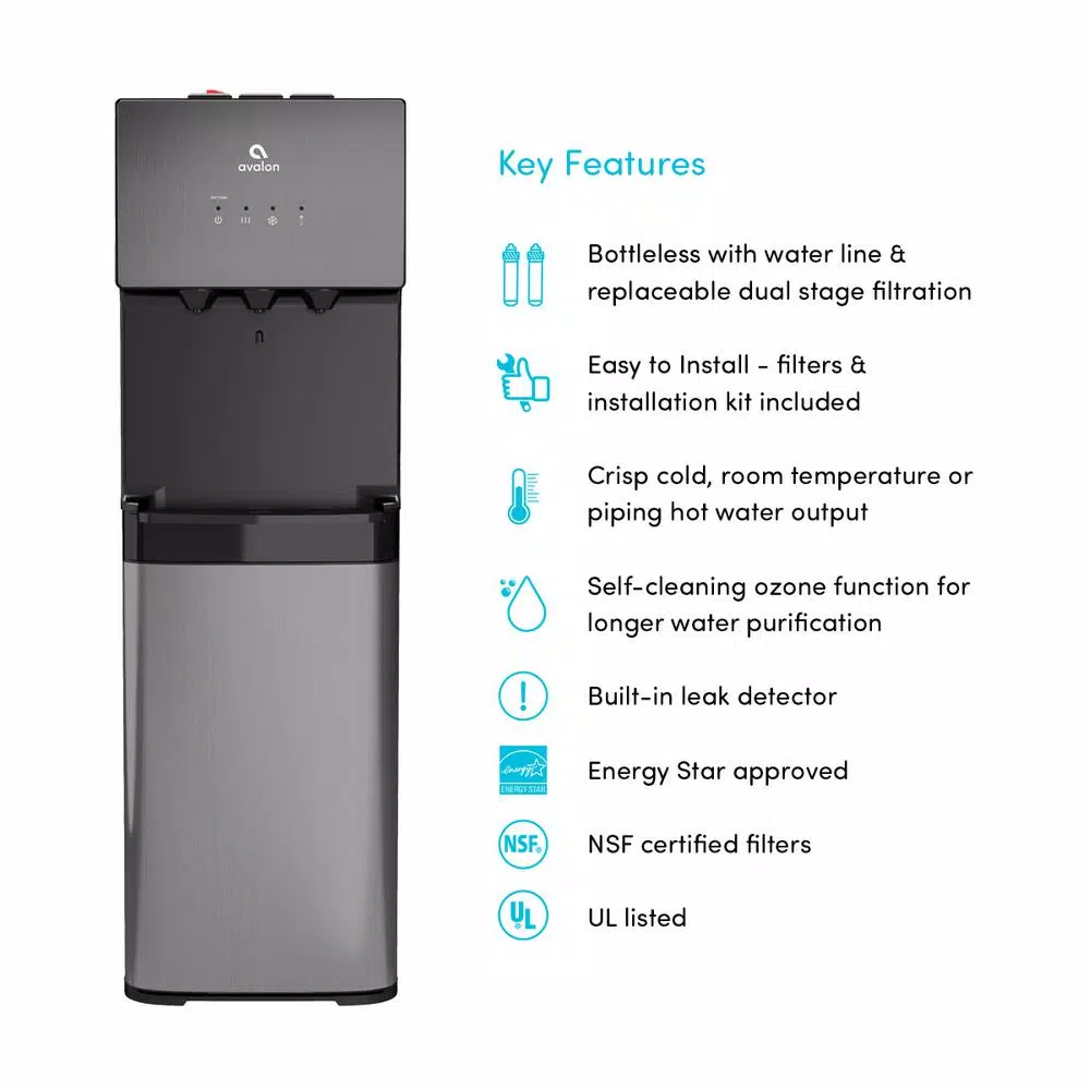 Water Dispensers Avalon A5BLK Self Cleaning Bottleless Water Cooler Dispenser, UL/NSF/Energy Star, Black Stainless Steel - Image 5